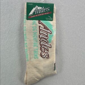 Andres Chocolate Mint Funny Cream Socks One Size 10-13